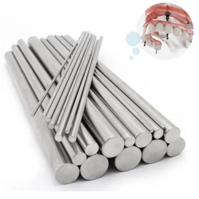 ASTM F136/67 TC4 Ti hastes para bases dentárias pilares e ponte